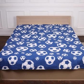 Простынь на резинке детская Бязь Football Blue Синий 80*160 высота 10 см
