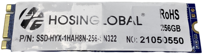 SSD накопитель Hosinglobal 256GB M.2 2280 SATA (SSD-HYX-1HAH8N-256-SN322)