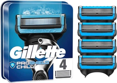 Сменные кассеты для бритья (лезвия картриджи) мужские Gillette Fusion5 ProShield Chill 4 шт