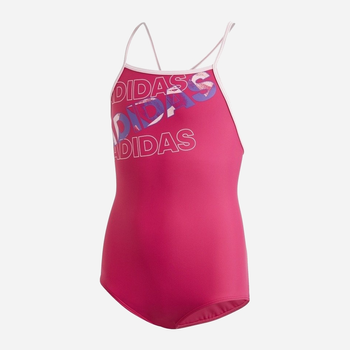 Підлітковий суцільний купальник для басейну для дівчинки Adidas Ya Lineage Suit DQ3372 170 см Рожевий (4060515244852)
