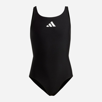 Dziecięcy strój kąpielowy jednoczęściowy na basen dla dziewczynki Adidas 3 Bars Sol St Y HR7477 128 cm Czarny (4066745120850)