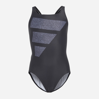 Młodzieżowy strój kąpielowy jednoczęściowy na basen dla dziewczynki Adidas Big Bars Suit IC4723 140 cm Granatowy (4066745115153)