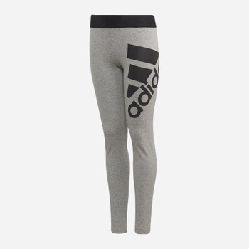 Młodzieżowe legginsy sportowe dla dziewczynki Adidas Yg Mh Bos Tight ED4616 140 cm Szare (4061619782691)