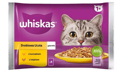 Вологий корм для котів Whiskas Свято птиці 4 x 85 г (8410136026010)