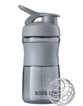 Спортивный шейкер с венчиком BlenderBottle для коктейлей 590 мл серый