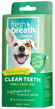 Гель TropiClean Fresh Breath Clean Teeth для гігієни ротової порожнини собак і котів 118 мл (645095001008)