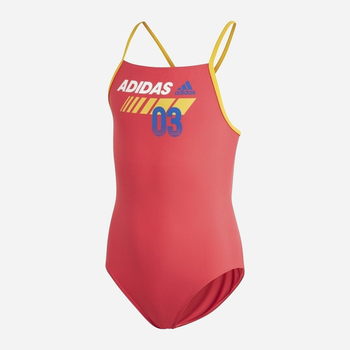 Młodzieżowy strój kąpielowy jednoczęściowy na basen dla dziewczynki Adidas Ya Swimsuit DY6386 170 cm Czerwony (4061626559286)
