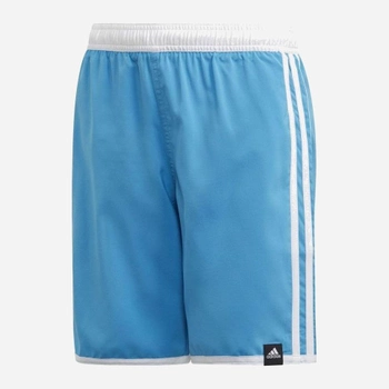 Modzieżowe spodenki kąpielowe dla chłopca Adidas Yb 3S Shorts FM4144 158 cm Błękitne (4062058577794)
