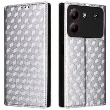 Чехол Deexe Rhombus Book для ZTE Blade A54 - Silver