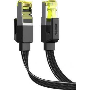 Патч корд Ugreen сетевой кабель 10 Гбит / с 600 МГц совместимый со Smart TV, Svicth плоский 1 м Black (NW189)