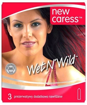 Prezerwatywy New Caress Wet N'Wild lateksowe 3 szt (5011831083556)