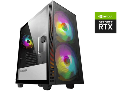 Игровой ПК GameMax Aero Black Tower NEW / Intel Core i3-12100F (4 (8) ядра по 3.3 - 4.3 GHz) NEW / 16 GB DDR4 NEW / 500 GB SSD M.2 NEW / nVidia GeForce RTX 2060, 6 GB GDDR6, 192-bit / 650W NEW б/у