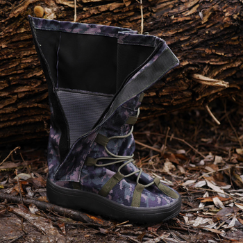 Тактичні водовідштовхувальні військові бахіли гамашіі для взуття від дощу та грязі для захисту на берці Темний піксель L ( 42-45 розмір)
