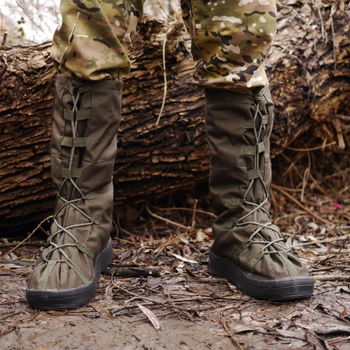 Тактичні водовідштовхувальні військові бахіли гамашії для взуття від дощу та грязі для захисту на берці Хакі L ( 42-45 розмір)