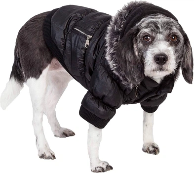 Куртка-парка Metallic Fashion Pet для собак, L Черный