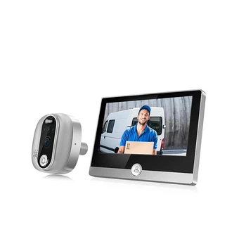 Wi-Fi ВидеоГлазок "W3" (grey) Tuya Дверной 4,3" (11cм) с Записью и Датчиком движения АКБ 5000 мAч Видео Глазок