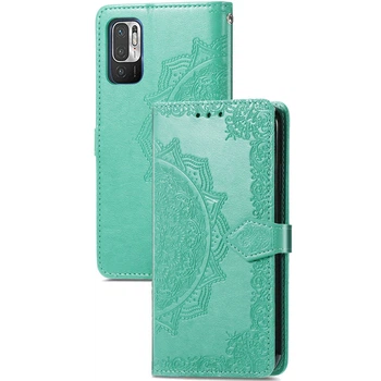 Кожаный чехол-книжка Art Case с визитницей для Xiaomi Redmi Note 10 5G / Poco M3 Pro Бирюзовый Без бренда