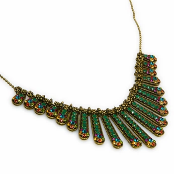 Кольє Michal Negrin "Антична Розкіш" із зеленими кристалами Swarovski