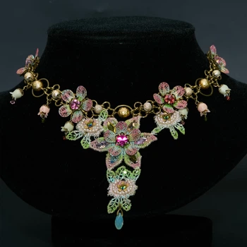 Мереживне кольє від Michal Negrin "Вінтажна чарівність" з кристалами Swarovski