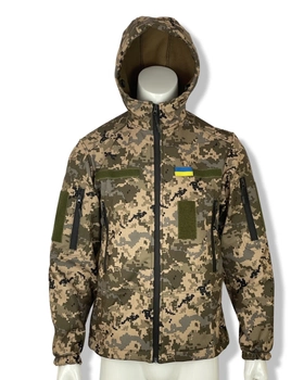Куртка тактическая SoftShell зимняя пиксель размер M