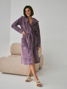 Халат жіночий теплий з капюшоном BARWA garments 0227/1 S Темно-фіолетовий (2110002271228)