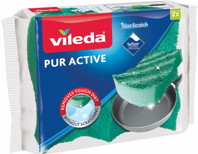 Губки кухонні для посуду Vileda Pur Active 2 шт (4023103083943)