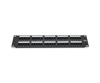 Патч-панель телефонна 50 портів UTP DUAL кат 3 19" не екранована, Black