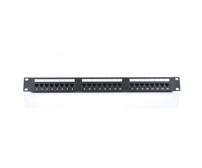 Патч-панель RITAR 24 порти UTP DUAL кат 5Е 19 "1U НЕ екранована чорна Q25