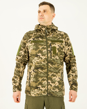 Ветровка Пиксель, куртка летняя мужская камуфляжная с капюшоном, с липучками под шевроны 56