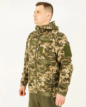 Ветровка Пиксель, куртка летняя мужская камуфляжная с капюшоном, с липучками под шевроны 46