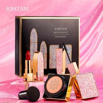 Подарунковий набір 3в1 декоративной косметики Jomtam High makeup (кушон, помада, туш)