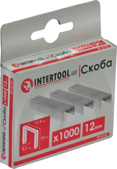 Скоба на пістолет (Intertool) 12мм. 11.3х0.70мм. 1упак.-1000шт. (калена) RT-0132
