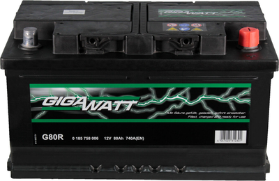 АКБ 80-А/Ч (Gigawatt) S-4 (R +) 740A (315х175х175мм.) 0185758006