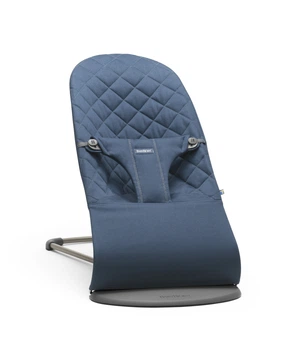 Шезлонг для немовлят BabyBjorn Bouncer BLISS Woven Navy Blue Classic Quilt
