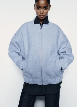 Блакитний демісезонний Бомбер Zara M-L 5070/642