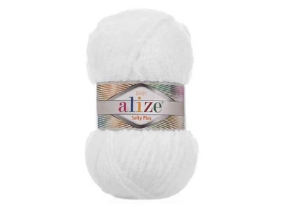 Пряжа ALIZE Softy Plus білий 100% мікрополіестер 100г 120м 55 5шт/уп