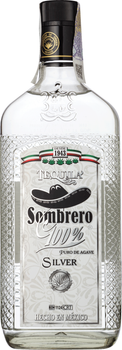 Текіла Sombrero Silver 100% Puro de Agave 0.7 л 38% (7501054836483)