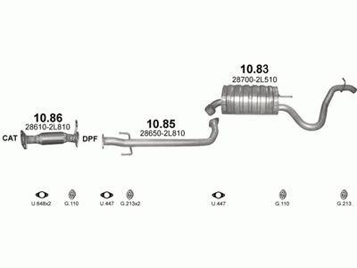 Глушитель Hyundai i30 1.4i/1.6i SW Polmostrow (10.83) (858777)