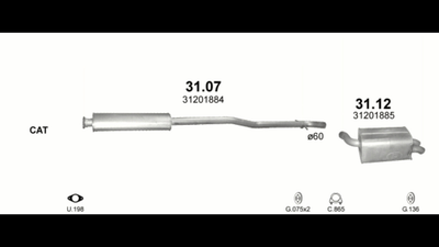 Глушитель Volvo XC 90 2.5 T Polmostrow (31.12) (858837)