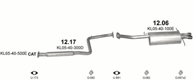 Глушитель Мазда МХ6 (Mazda MX6) 91-96 2.5 Polmostrow (12.06) (851206)