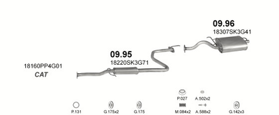 Глушитель Honda Concerto 89-95 1.5i kat Polmostrow (09.96) (850996)