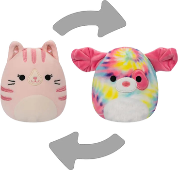 М'яка іграшка Squishmallows Кішка Лаура та Собачка Шина 2 в 1 13 см (0196566215818)