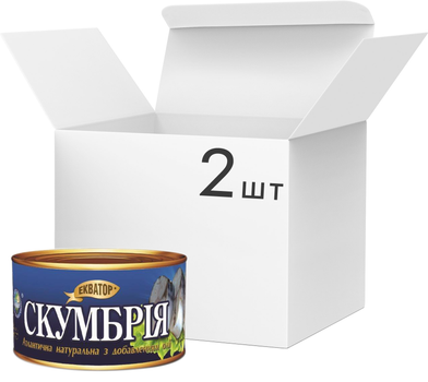 Упаковка скумбрії Екватор Атлантична Натуральна в олії 240 г х 2 шт (4820062440257)