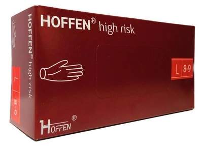 Рукавички латексні Hoffen High Risk 14,5г L 50 шт