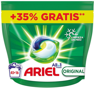 Капсули для прання Ariel Pods Original 3 en 1 Detergente 61 шт (8006540790762)