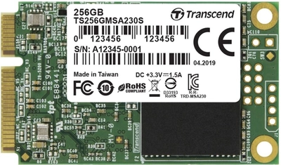 Dysk SSD Transcend MSA230S 256 GB mSATA III 3D NAND TLC (TS256GMSA230S)