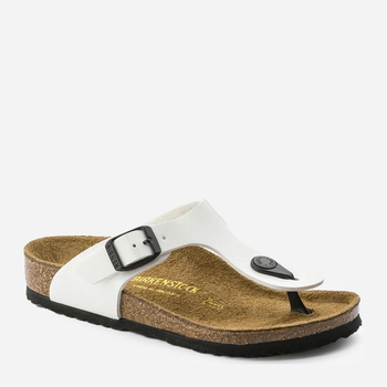 Klapki japonki dziecięce dla dziewczynki Birkenstock GIZEH Kids Birko-Flor Narrow 31 Biały/Czarny (4052001281960)