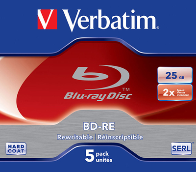 BD-RE Verbatim SL 25 GB 2x Jewel 5 szt. (23942436157)