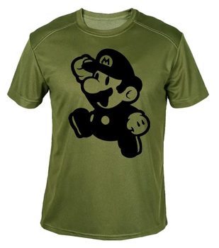 Футболка потоотводящая военная ВСУ с принтом "Веселый Марио" в оливе M
