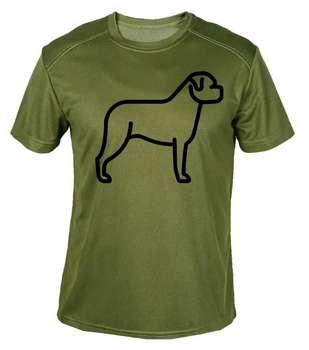 Футболка потоотводящая военная ВСУ с принтом "Стоящая собака" в оливе XL